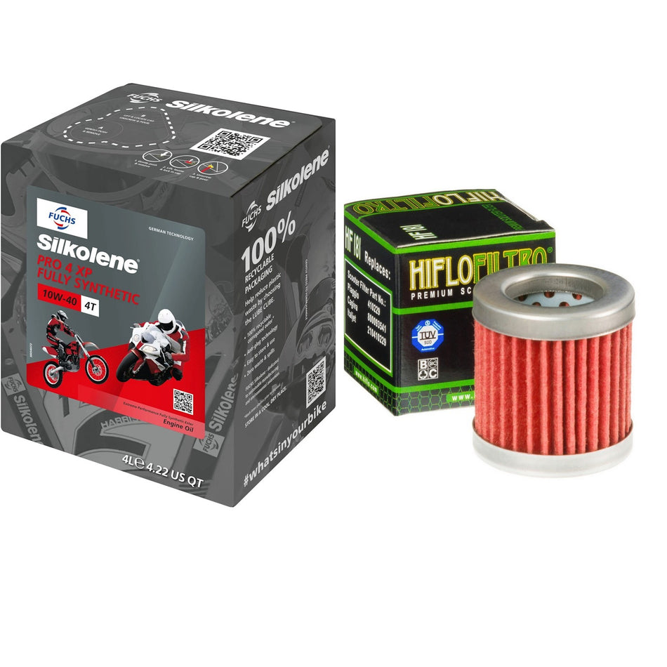 Silkolene Pro 4 10w40 4L Oil & HF181 Oil Filter Kit