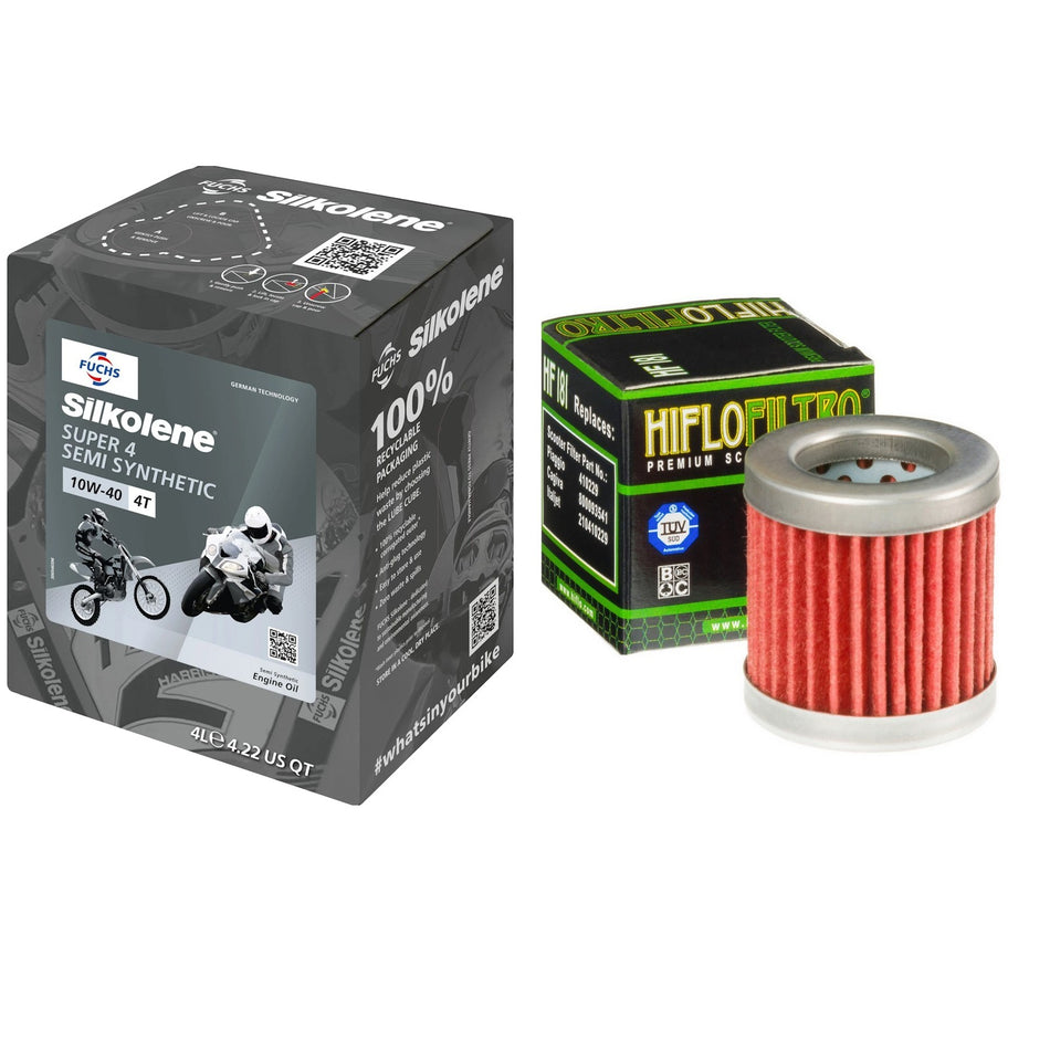 Silkolene Super4 10w40 4L Oil & HF181 Oil Filter Kit