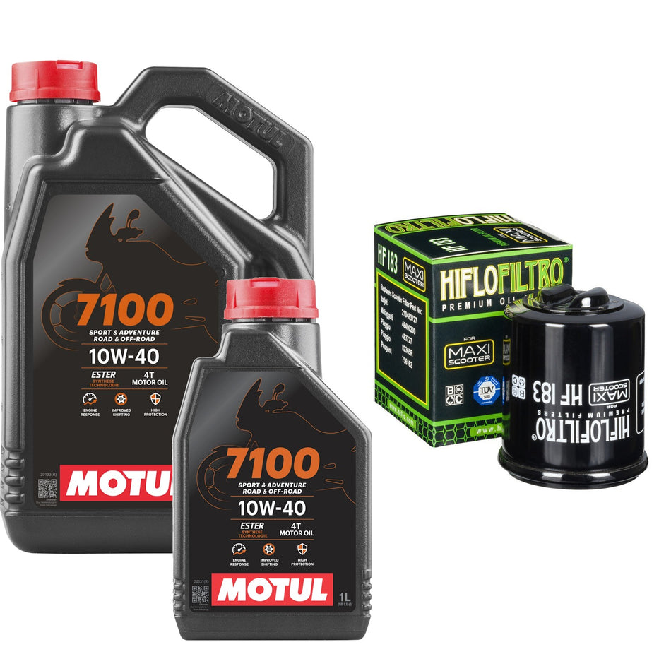 Motul 7100 10w40 5L Oil & HF183 Oil Filter Kit