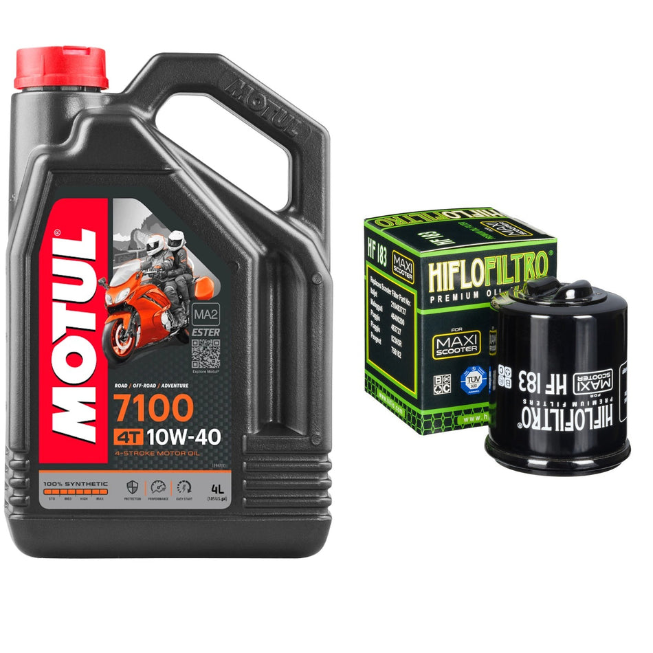Motul 7100 10w40 4L Oil & HF183 Oil Filter Kit
