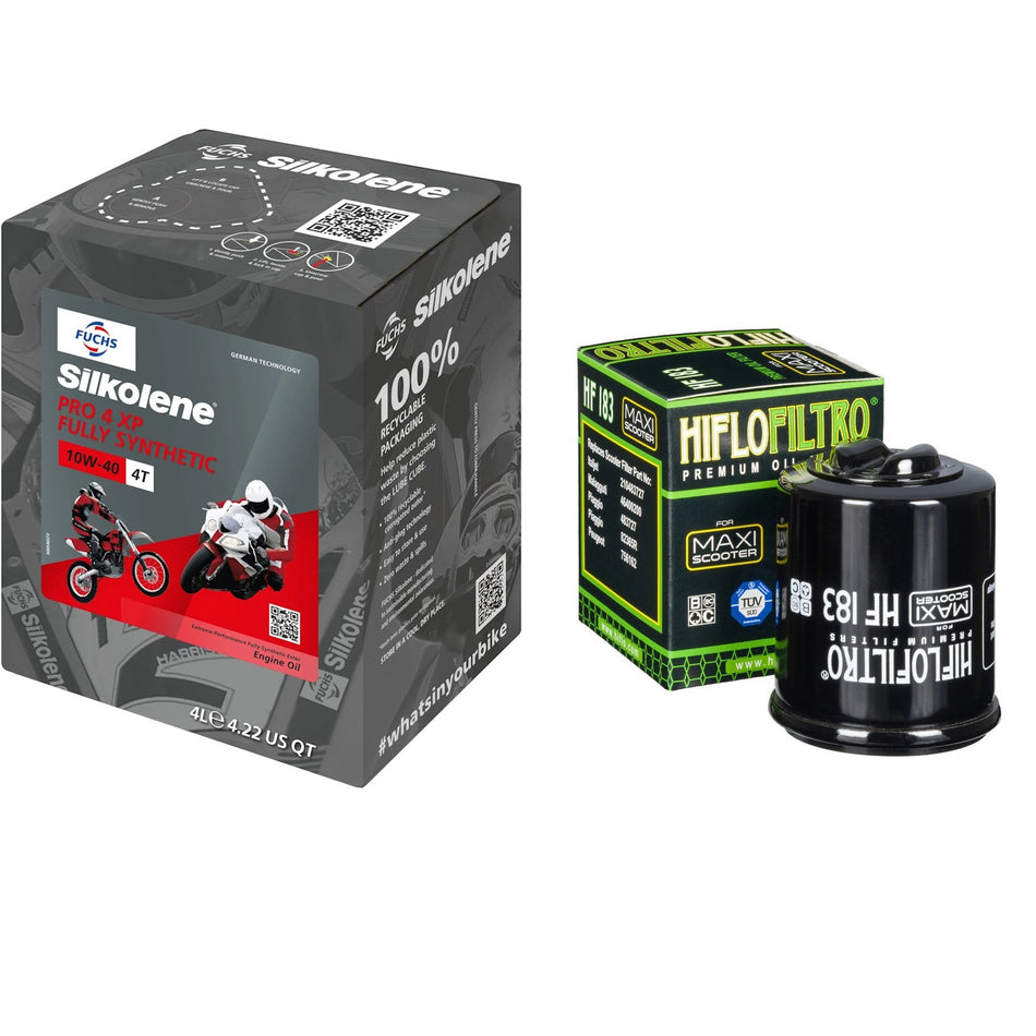 Silkolene Pro 4 10w40 4L Oil & HF183 Oil Filter Kit