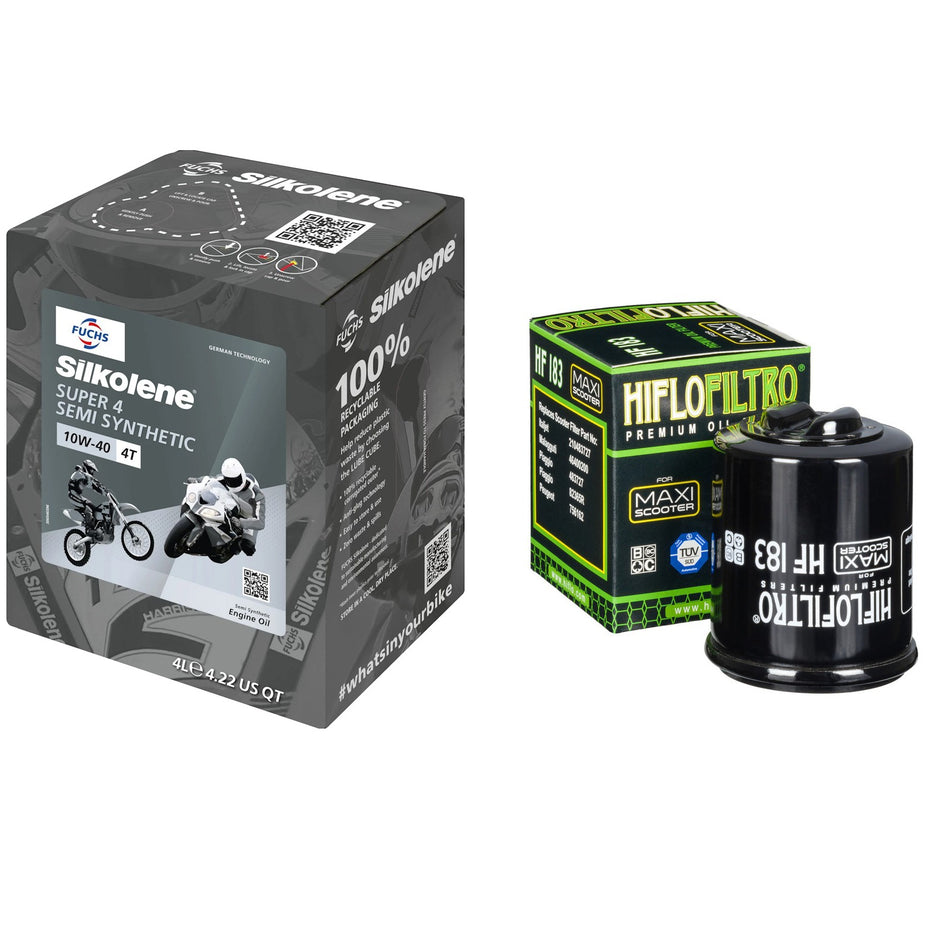 Silkolene Super4 10w40 4L Oil & HF183 Oil Filter Kit