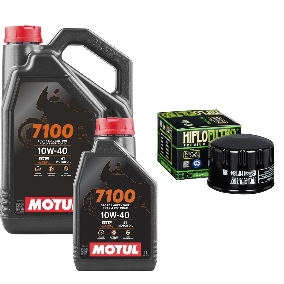 Motul 7100 10w40 5L Oil & HF184 Oil Filter Kit