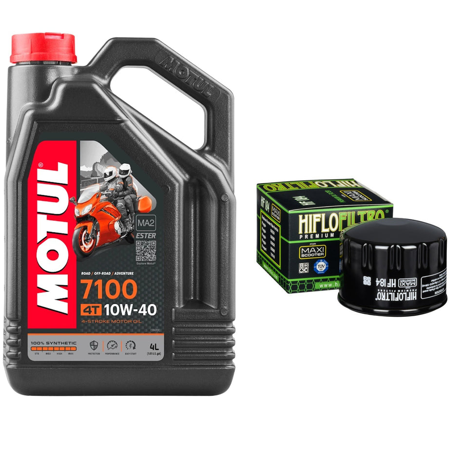 Motul 7100 10w40 4L Oil & HF184 Oil Filter Kit