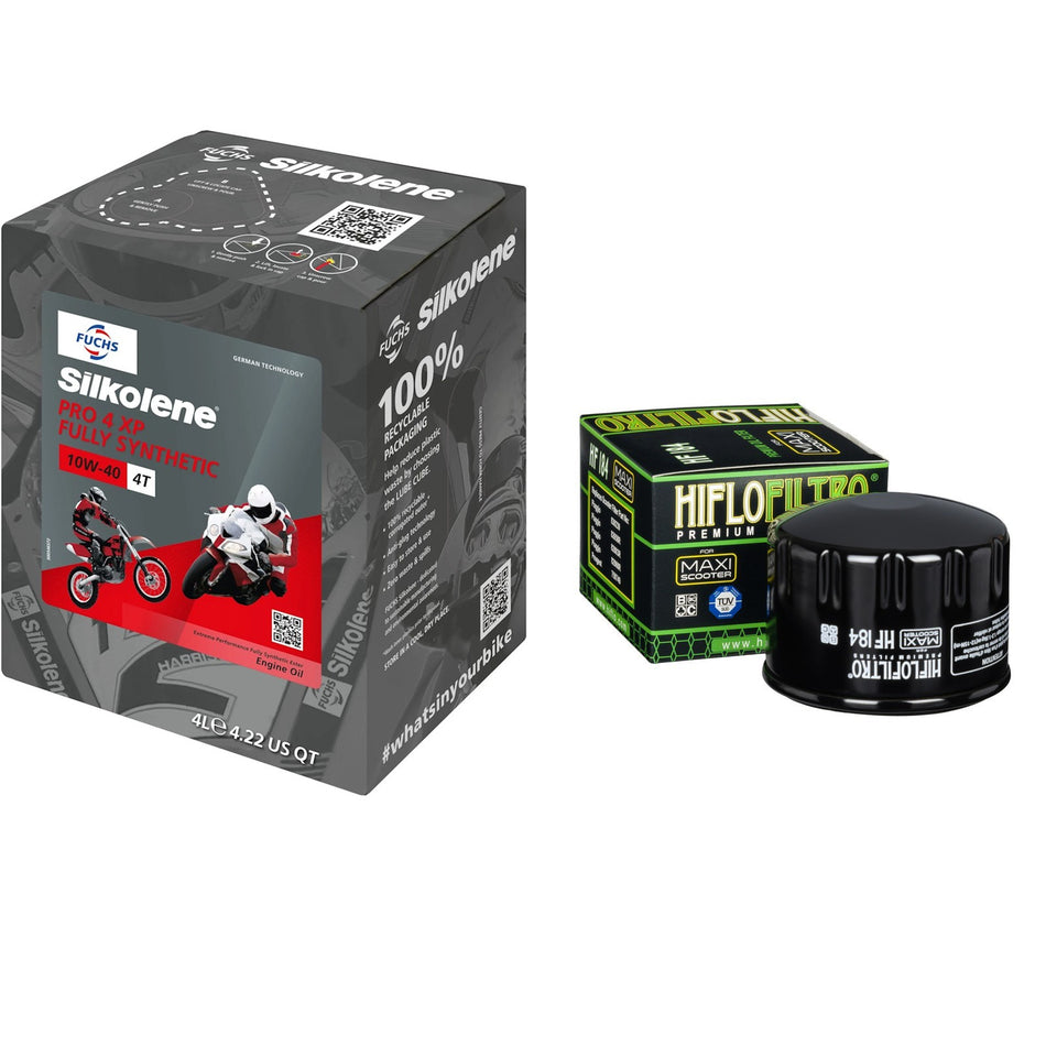 Silkolene Pro 4 10w40 4L Oil & HF184 Oil Filter Kit