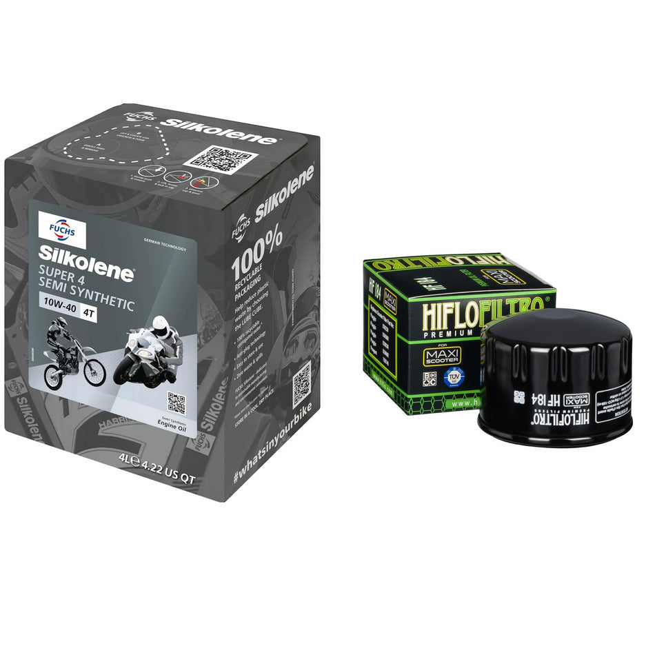 Silkolene Super4 10w40 4L Oil & HF184 Oil Filter Kit