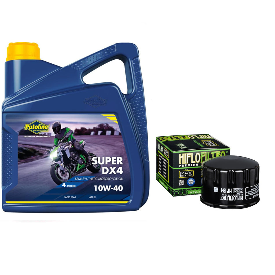 Putoline DX4 10w40 4L Oil & HF184 Oil Filter Kit