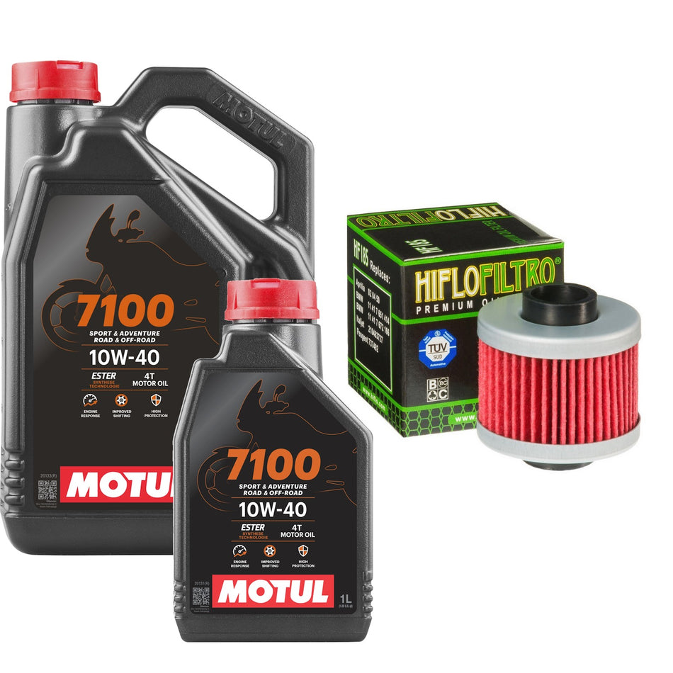 Motul 7100 10w40 5L Oil & HF185 Oil Filter Kit