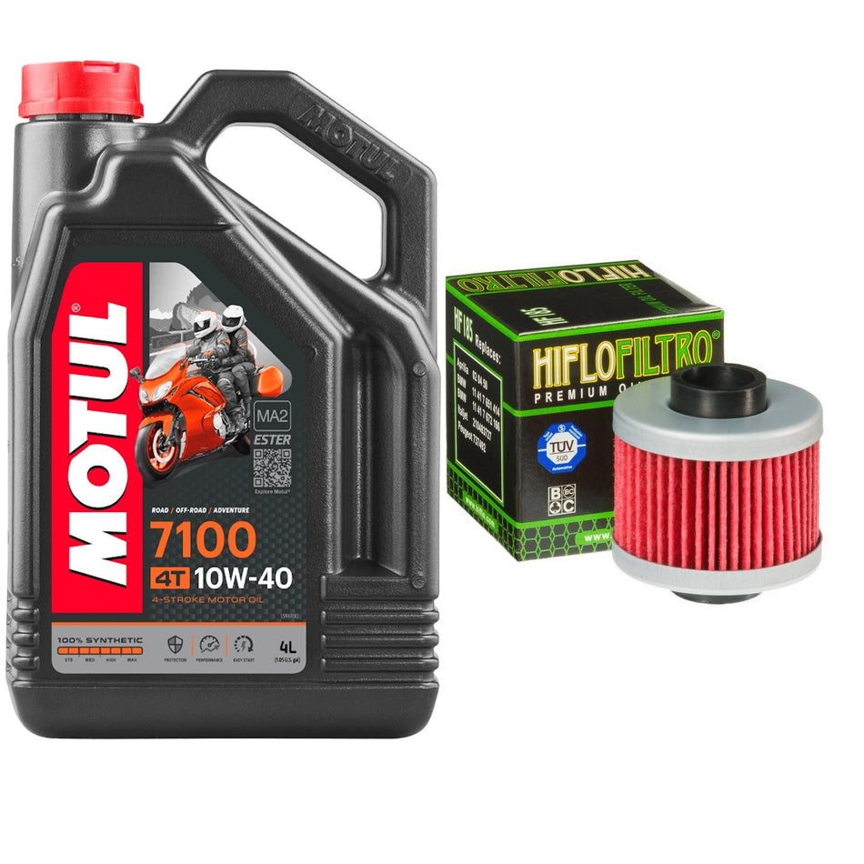 Motul 7100 10w40 4L Oil & HF185 Oil Filter Kit