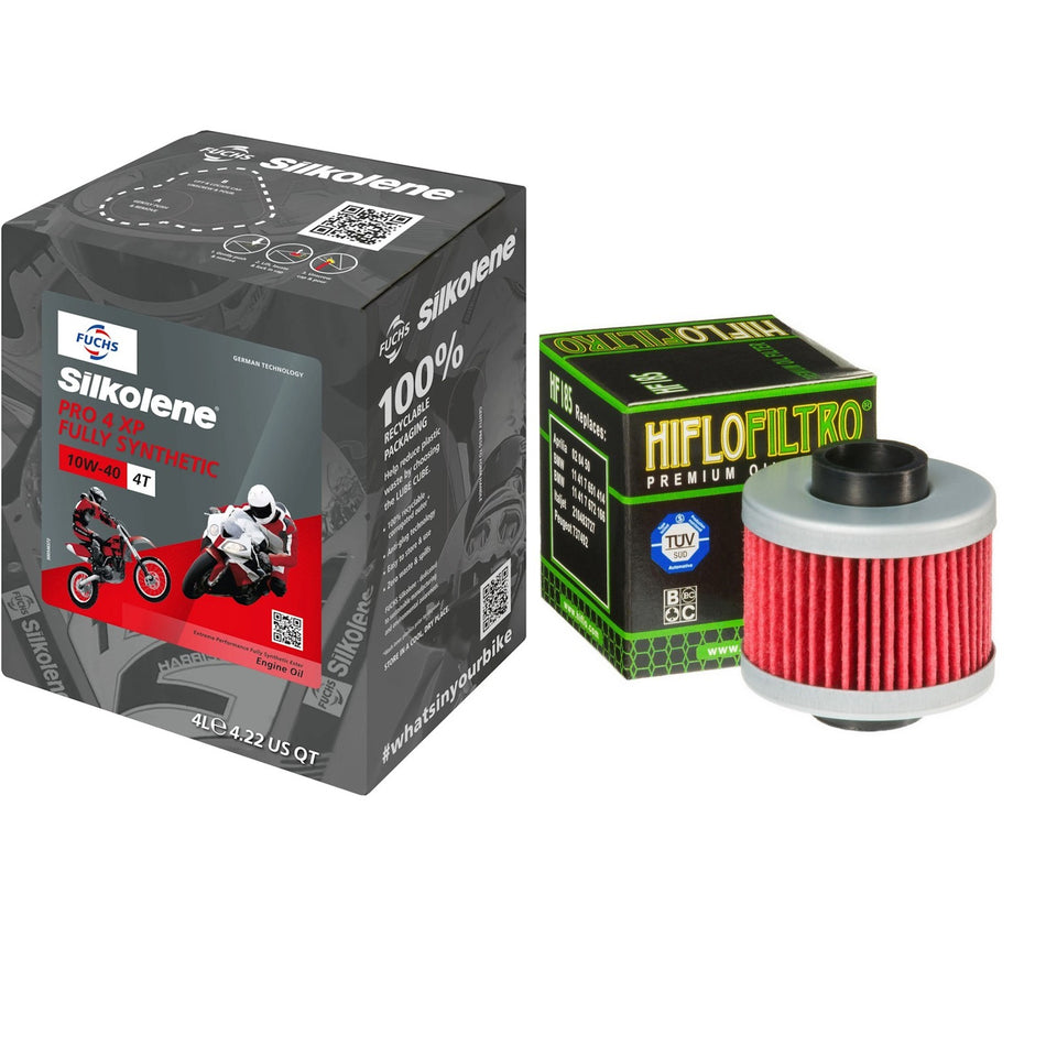 Silkolene Pro 4 10w40 4L Oil & HF185 Oil Filter Kit