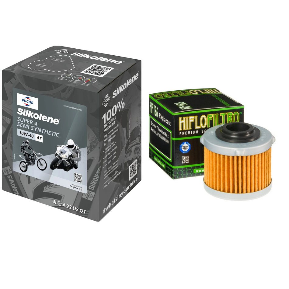 Silkolene Super4 10w40 4L Oil & HF191 Oil Filter Kit