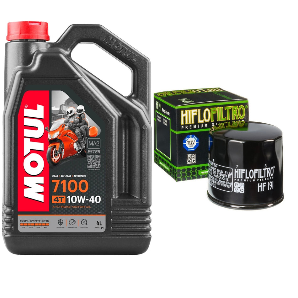 Motul 7100 10w40 4L Oil & HF191 Oil Filter Kit