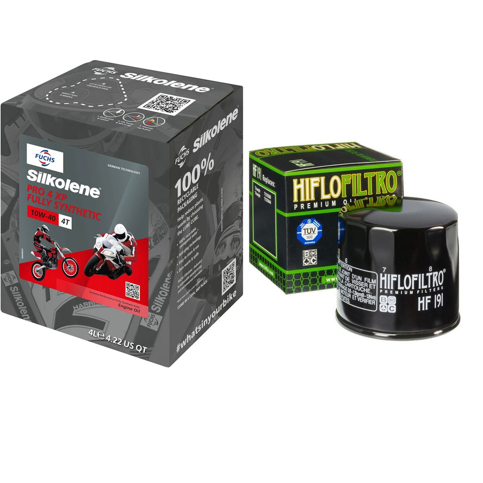 Silkolene Pro 4 10w40 4L Oil & HF191 Oil Filter Kit