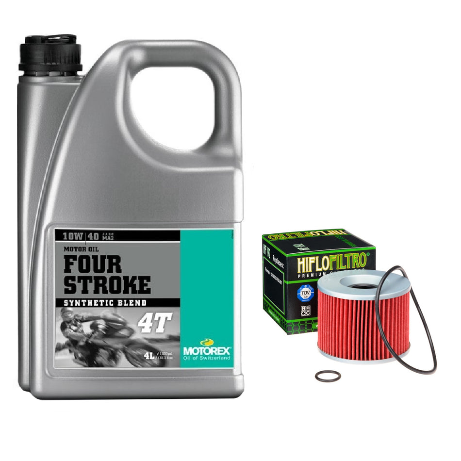Motorex Four Stroke 10w40 4L Oil & HF192 Oil Filter Kit