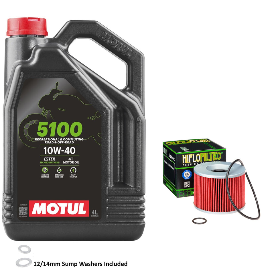 Motul 5100 10w40 4L Oil & HF192 Oil Filter Kit