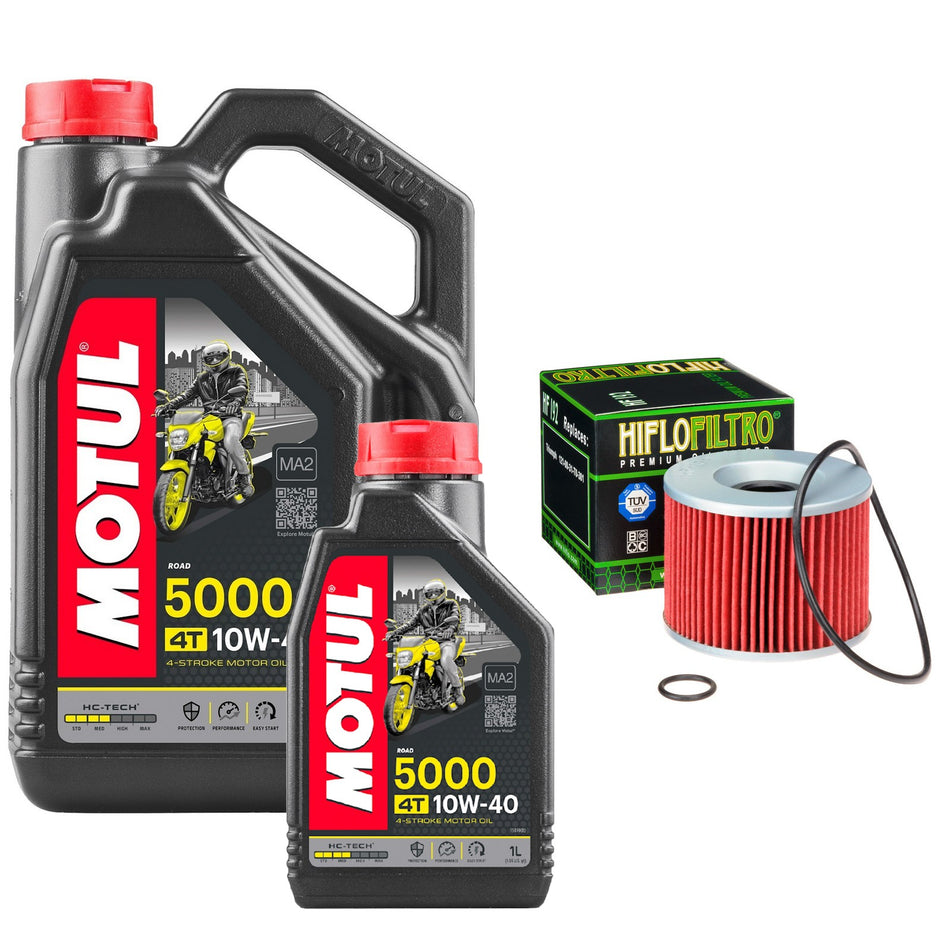 Motul 5000 10w40 5L Oil & HF192 Oil Filter Kit