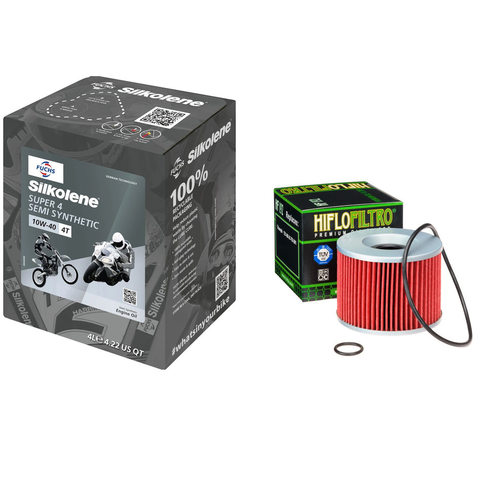Silkolene Super4 10w40 4L Oil & HF192 Oil Filter Kit