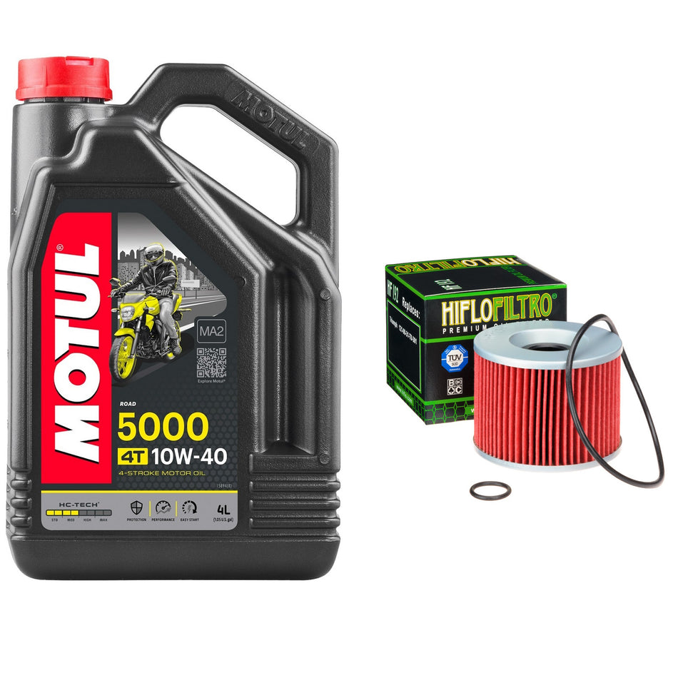 Motul 5000 10w40 4L Oil & HF192 Oil Filter Kit