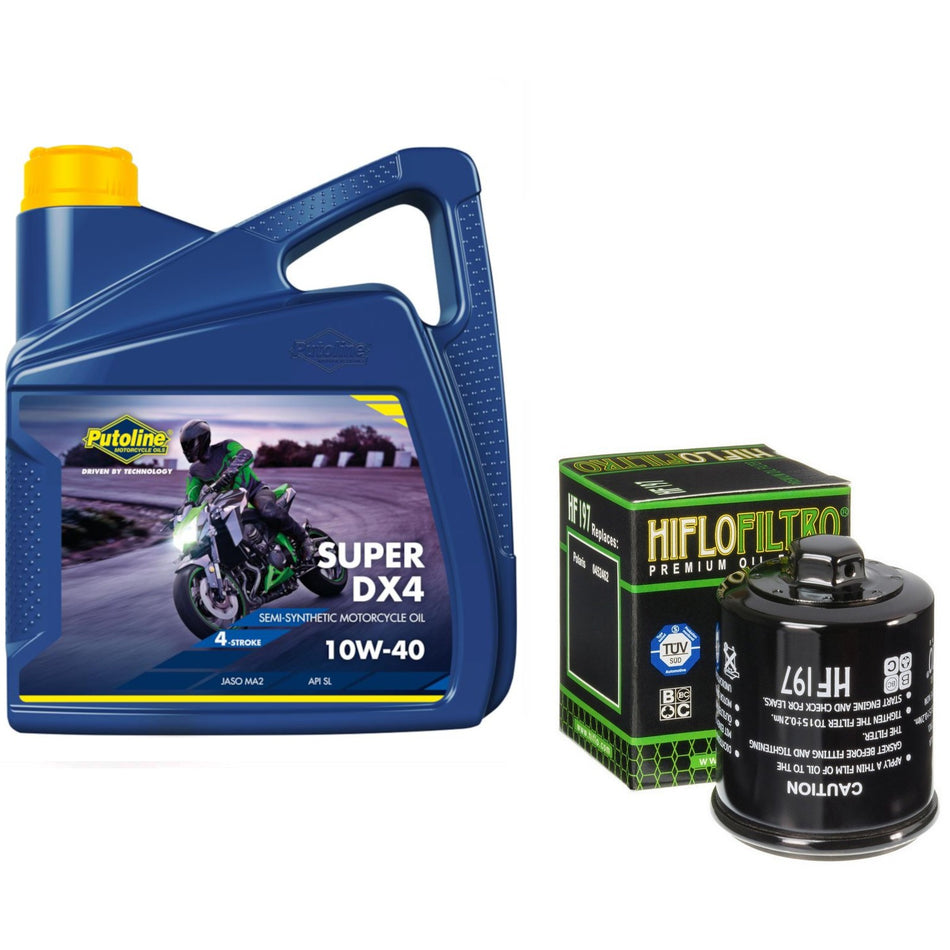 Putoline DX4 10w40 4L Oil & HF197 Oil Filter Kit