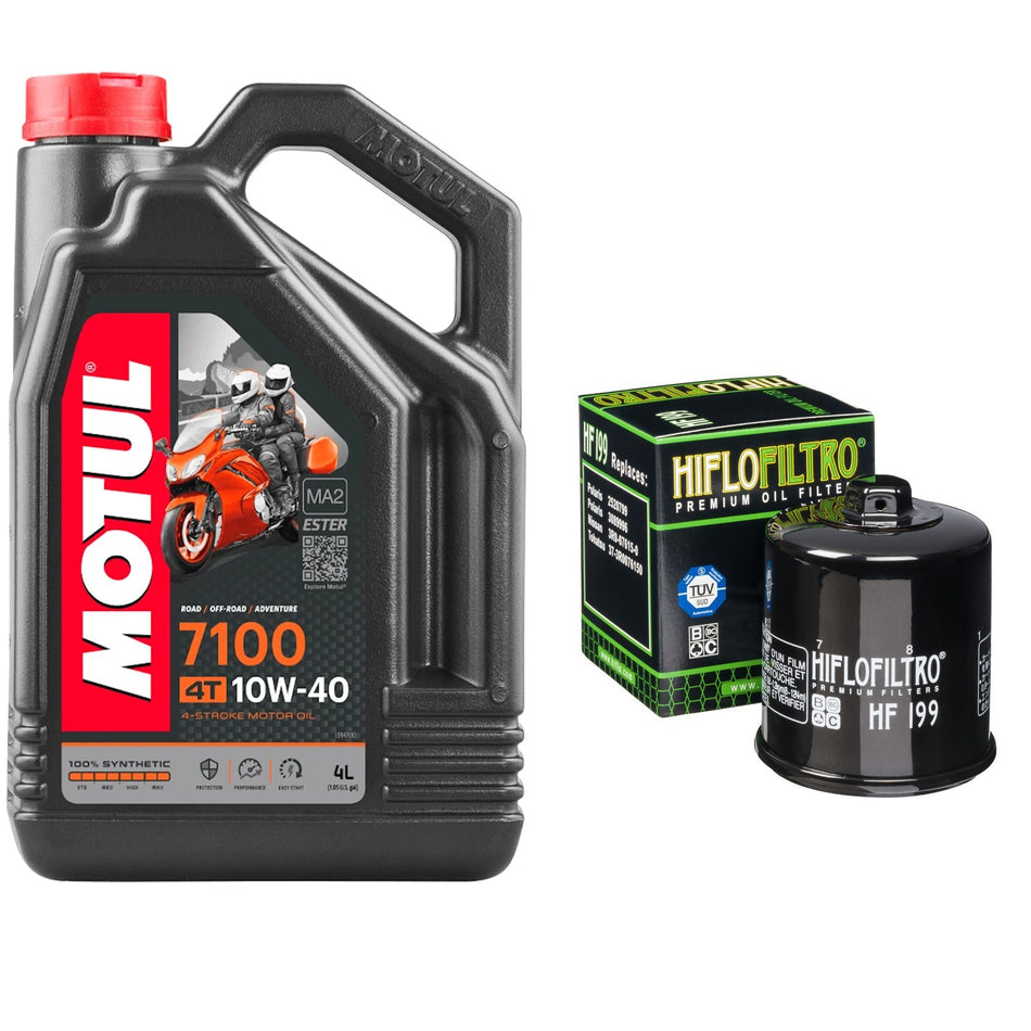 Motul 7100 10w40 4L Oil & HF199 Oil Filter Kit
