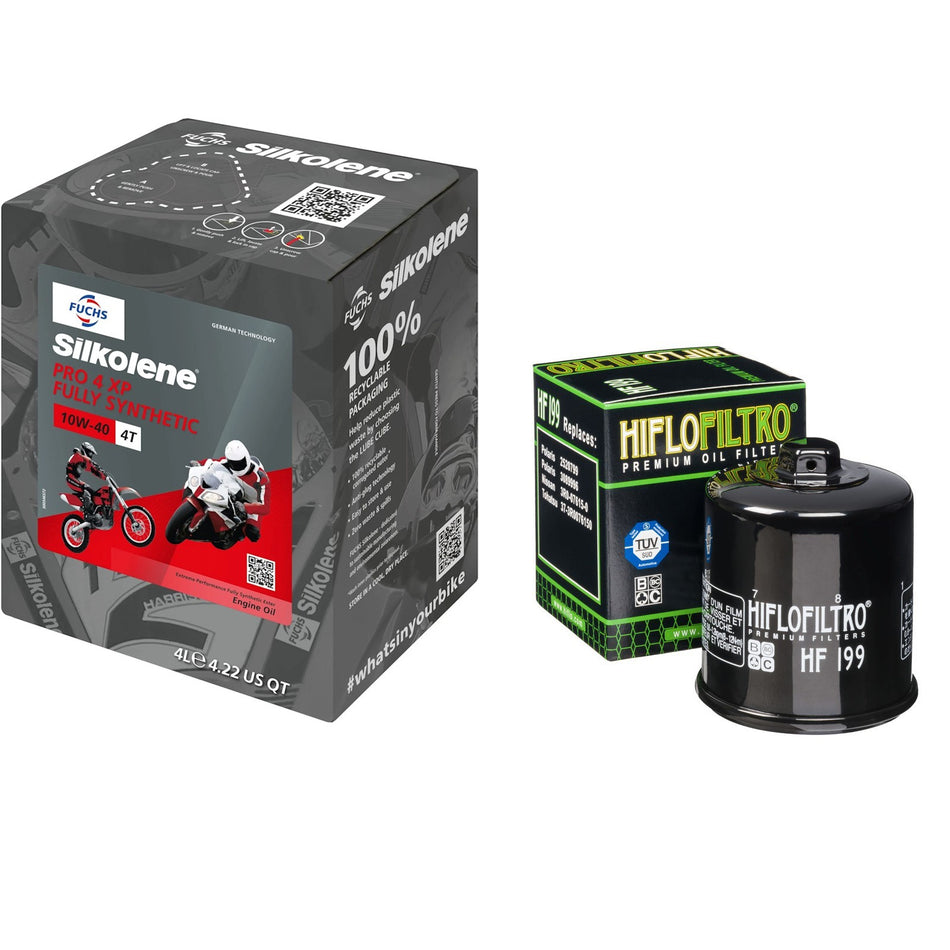 Silkolene Pro 4 10w40 4L Oil & HF199 Oil Filter Kit