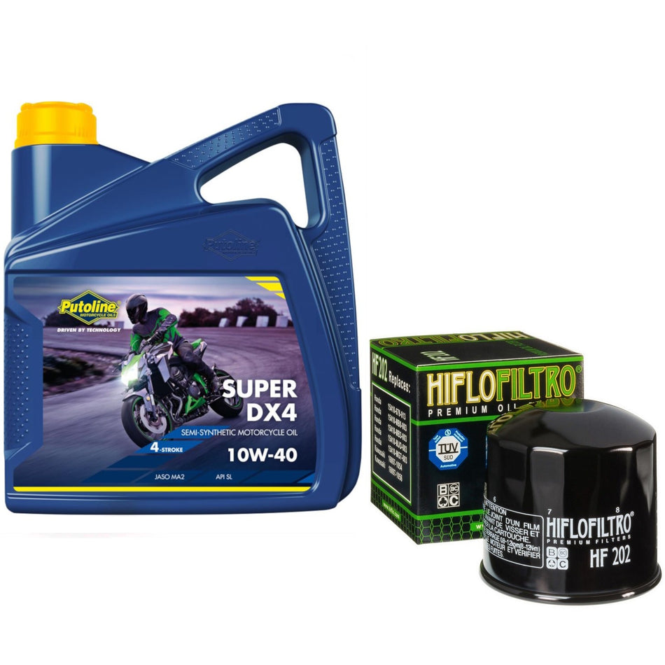 Putoline DX4 10w40 4L Oil & HF202 Oil Filter Kit
