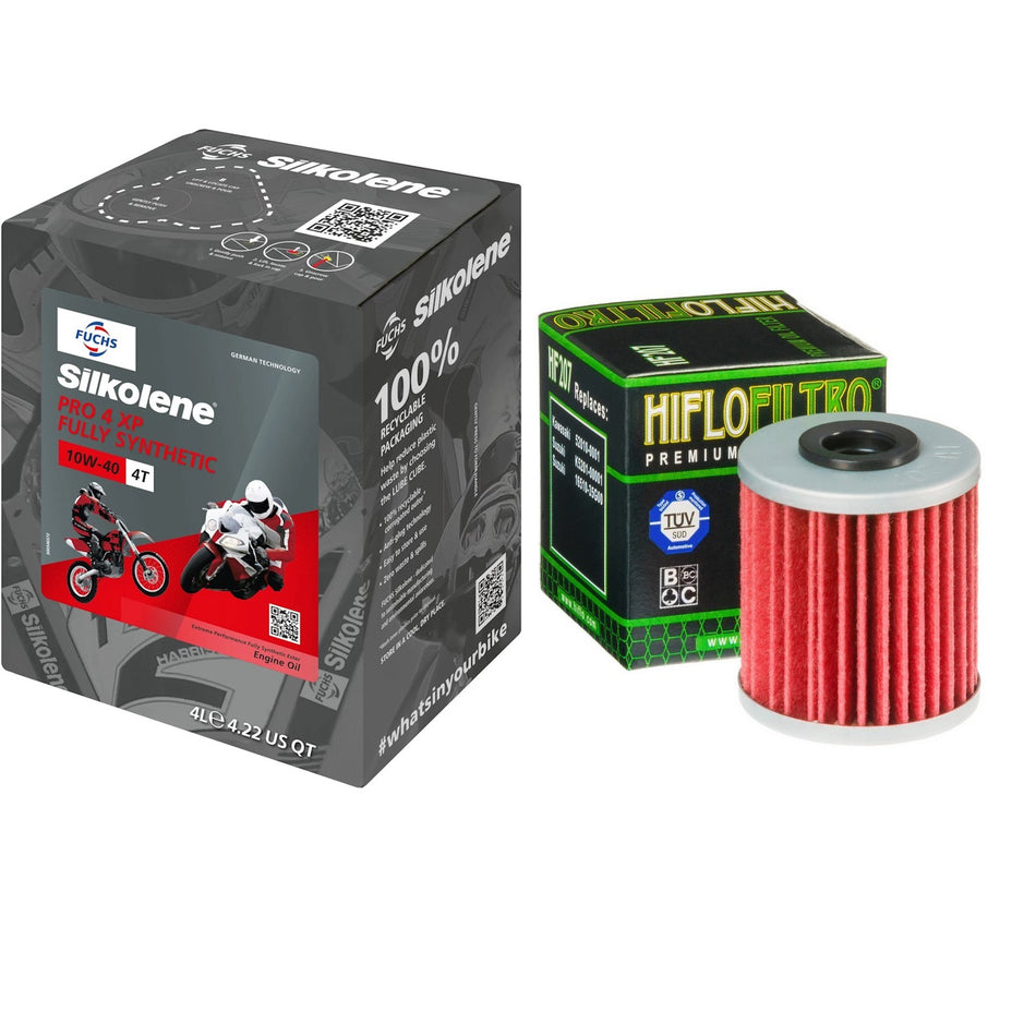 Silkolene Pro 4 10w40 4L Oil & HF207 Oil Filter Kit