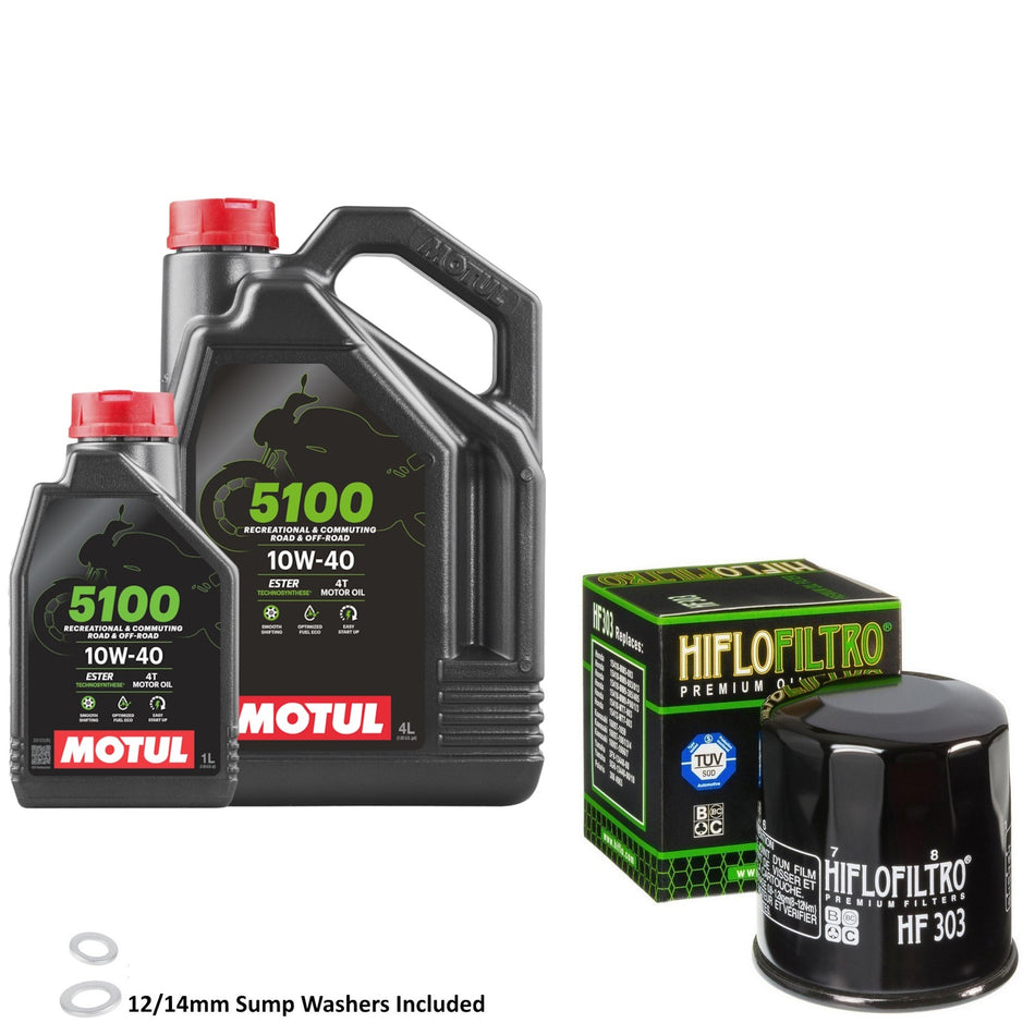 Motul 5100 10w40 5L Oil & HF303 Oil Filter Kit