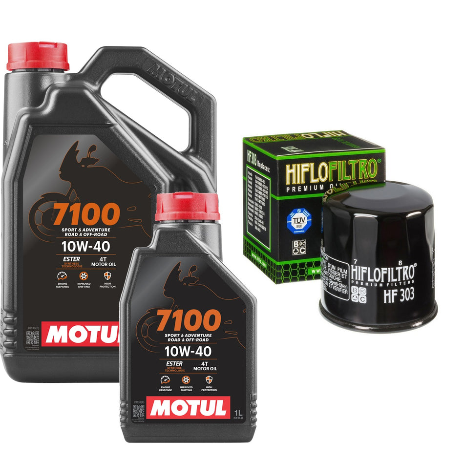 Motul 7100 10w40 5L Oil & HF303 Oil Filter Kit