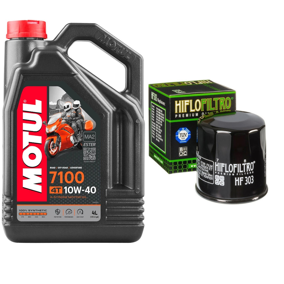 Motul 7100 10w40 4L Oil & HF303 Oil Filter Kit