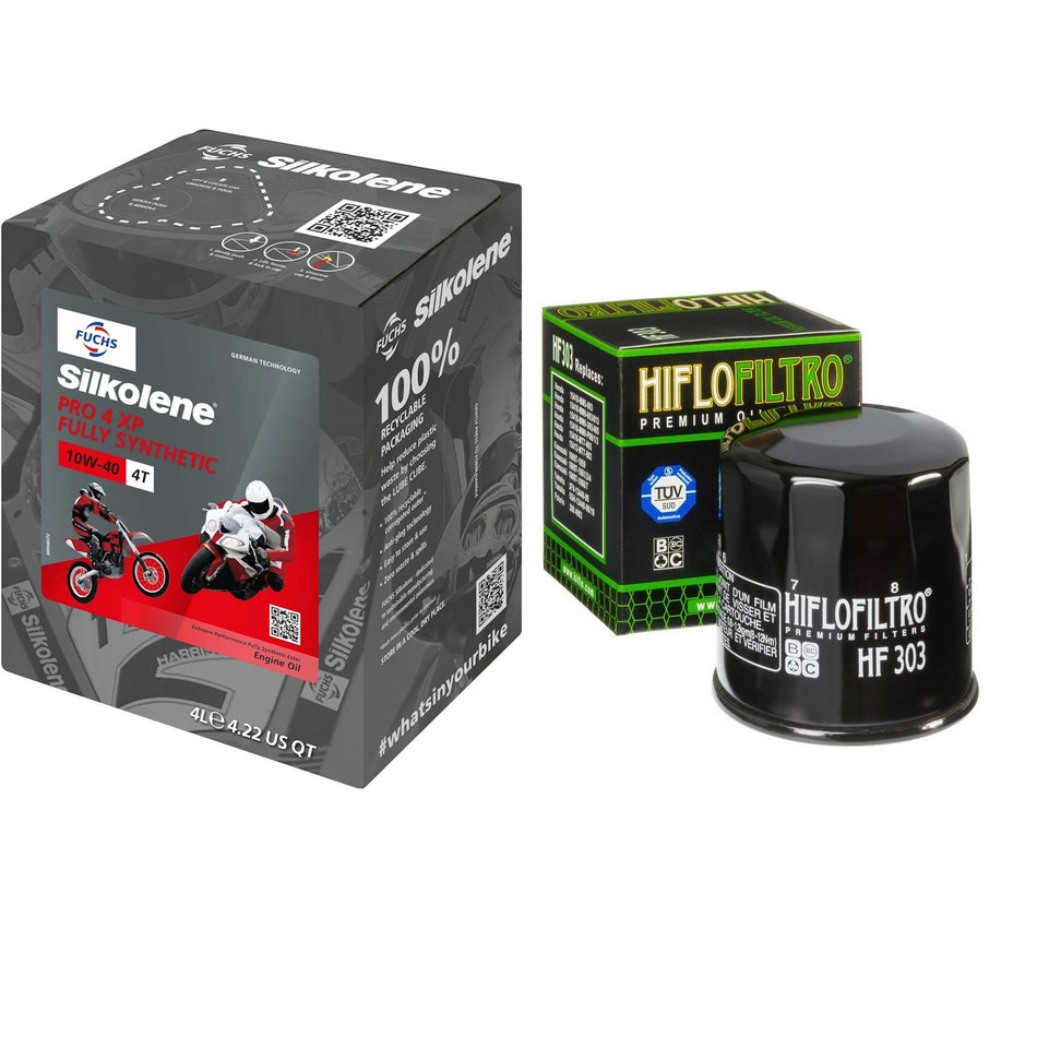 Silkolene Pro 4 10w40 4L Oil & HF303 Oil Filter Kit