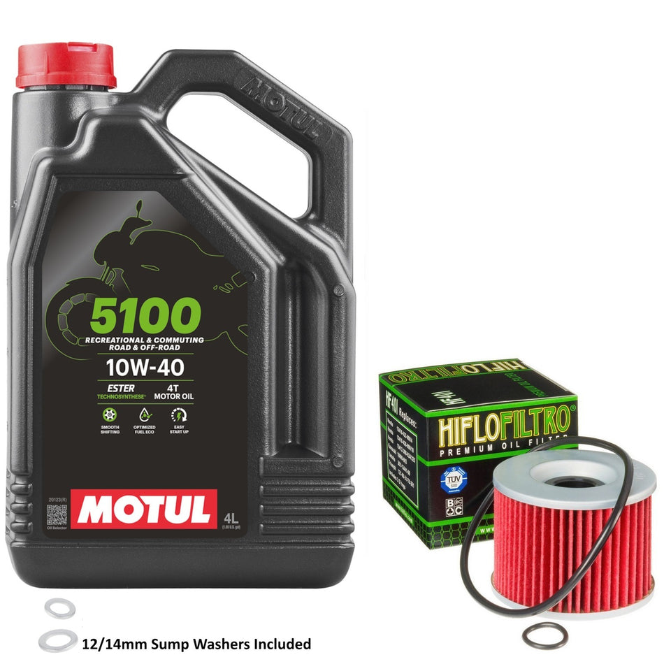 Motul 5100 10w40 4L Oil & HF401 Oil Filter Kit