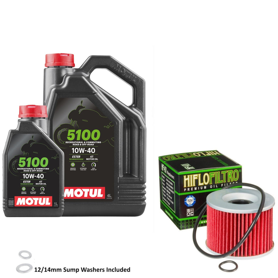 Motul 5100 10w40 5L Oil & HF401 Oil Filter Kit