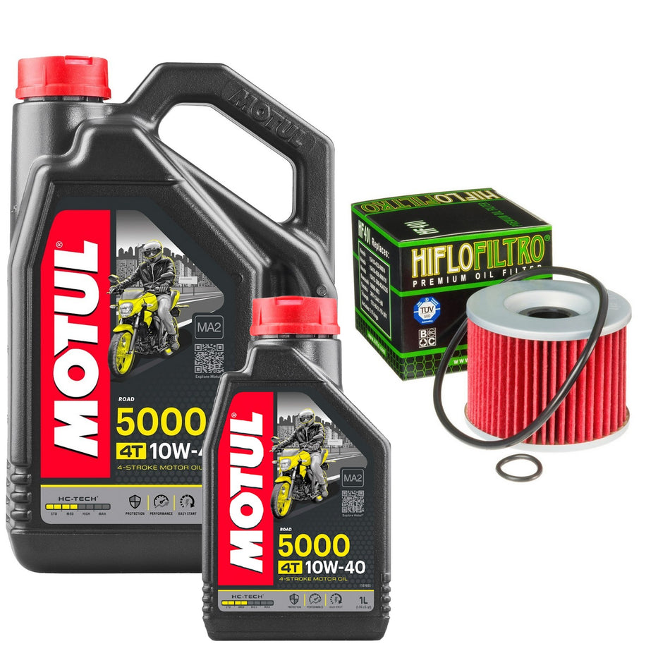 Motul 5000 10w40 5L Oil & HF401 Oil Filter Kit