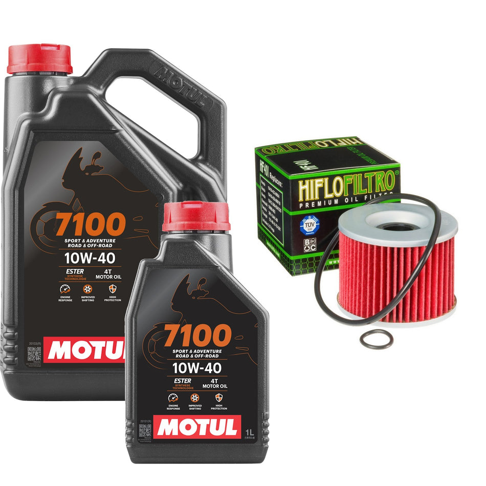 Motul 7100 10w40 5L Oil & HF401 Oil Filter Kit