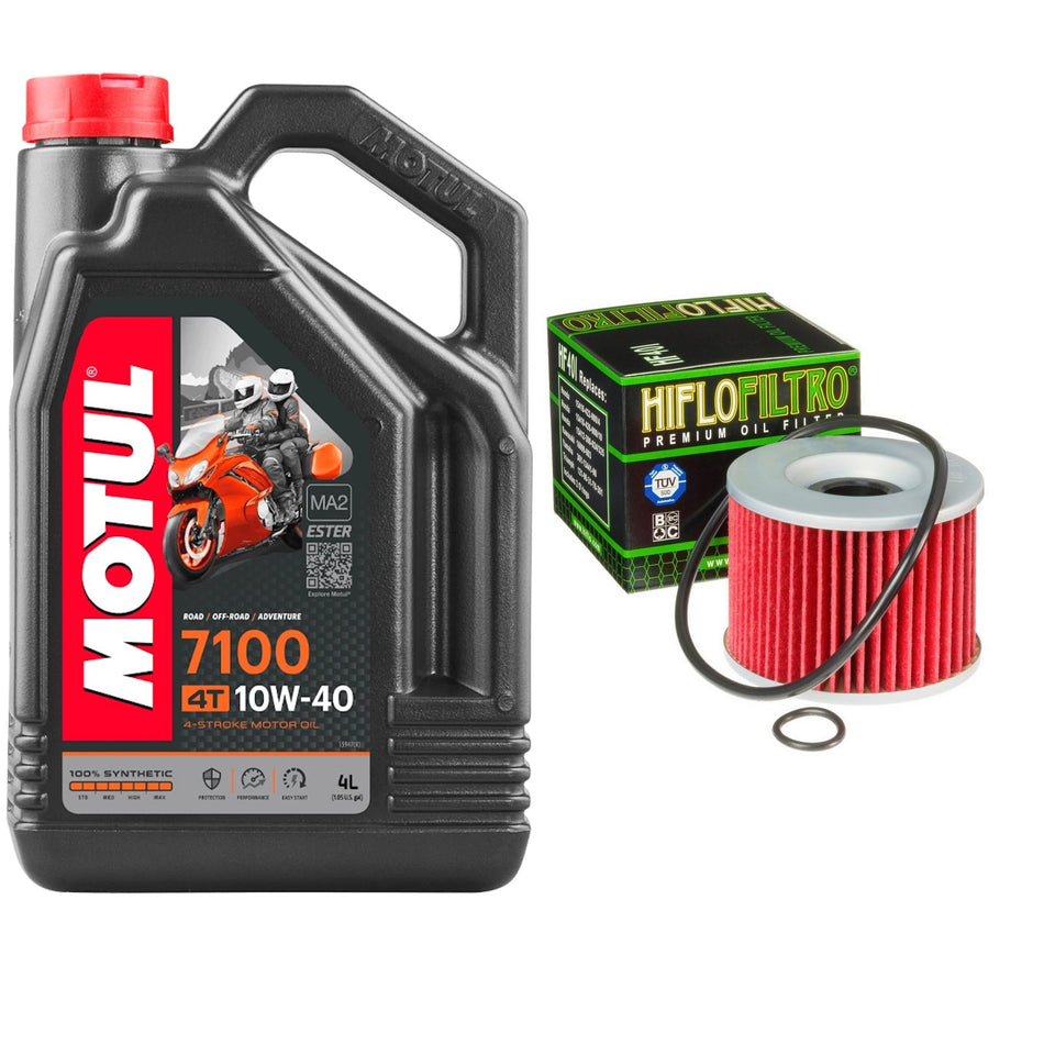 Motul 7100 10w40 4L Oil & HF401 Oil Filter Kit