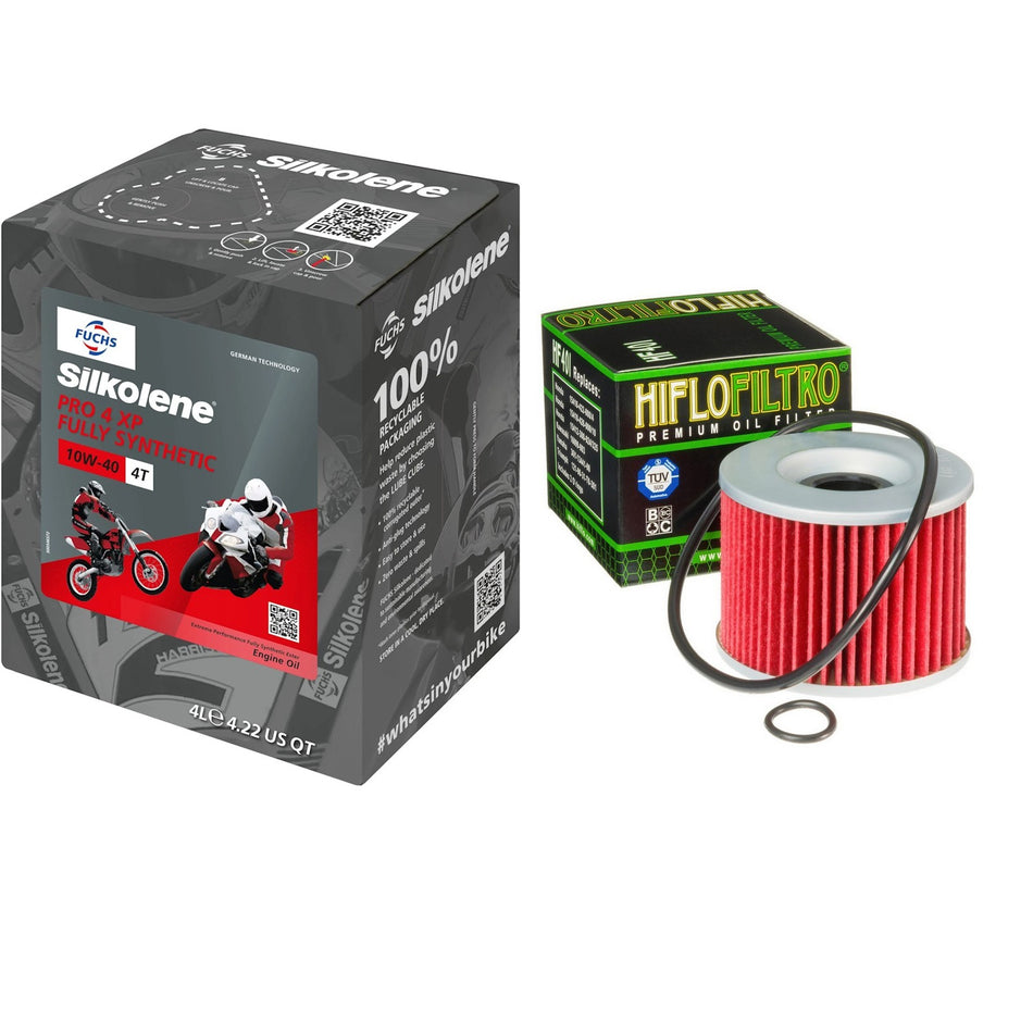 Silkolene Pro 4 10w40 4L Oil & HF401 Oil Filter Kit