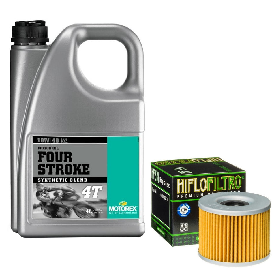 Motorex Four Stroke 10w40 4L Oil & HF531 Oil Filter Kit
