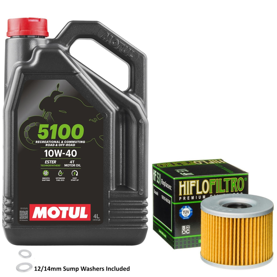 Motul 5100 10w40 4L Oil & HF531 Oil Filter Kit
