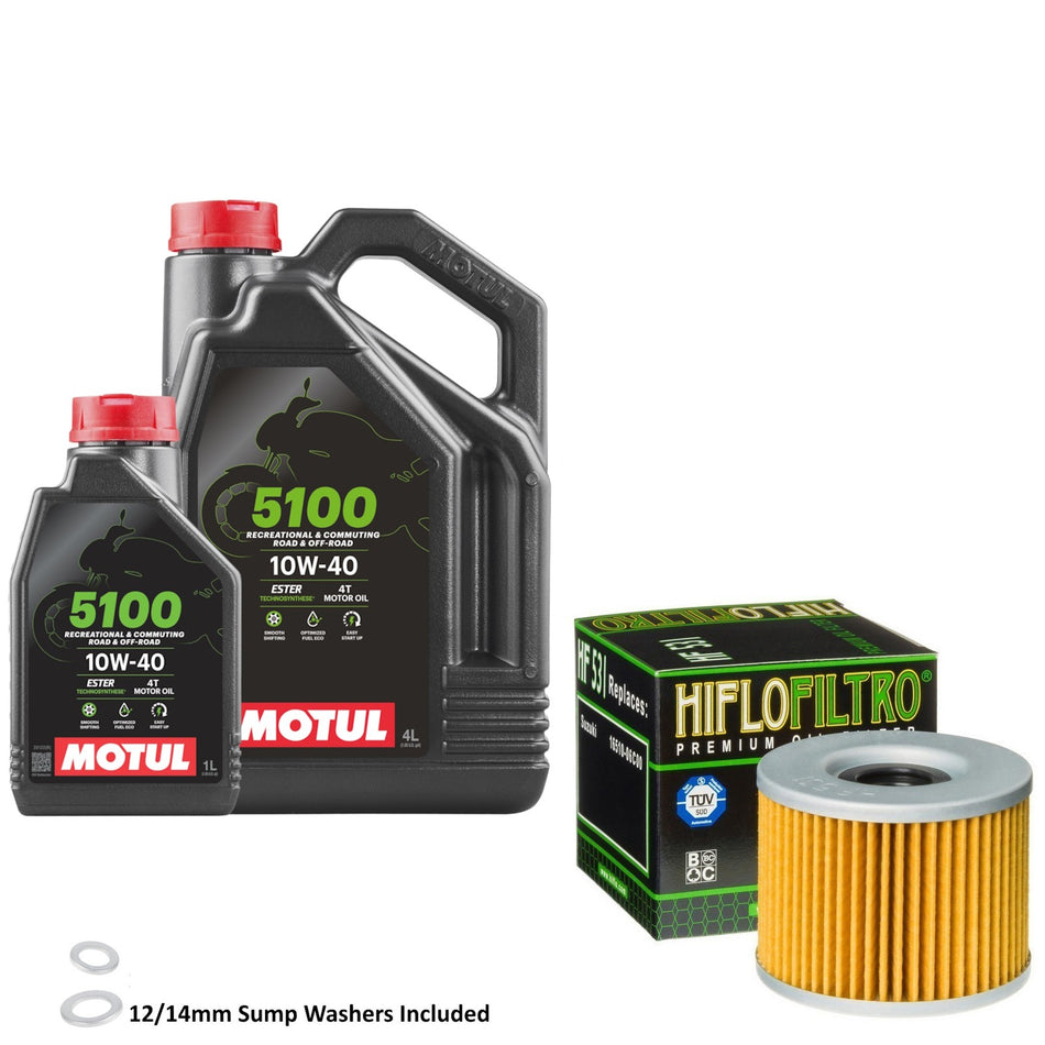 Motul 5100 10w40 5L Oil & HF531 Oil Filter Kit