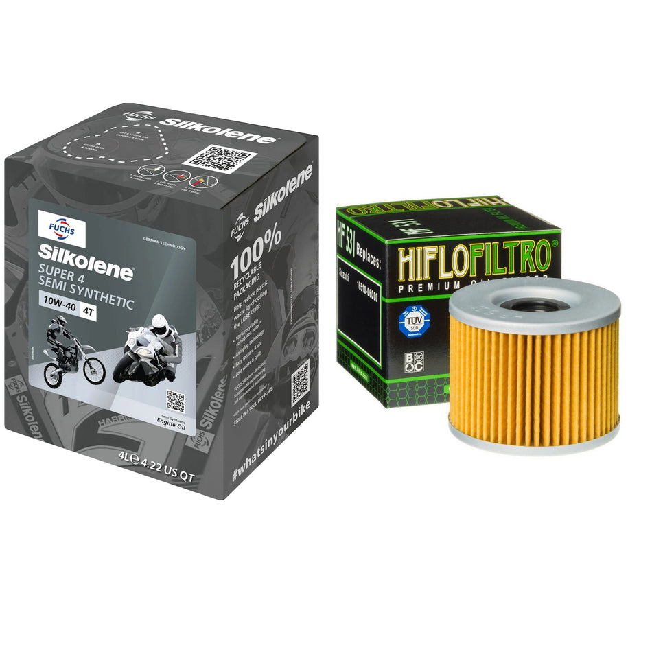 Silkolene Super4 10w40 4L Oil & HF531 Oil Filter Kit