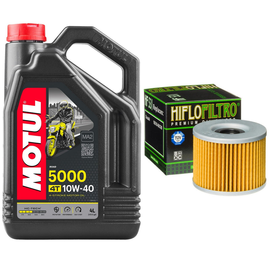 Motul 5000 10w40 4L Oil & HF531 Oil Filter Kit