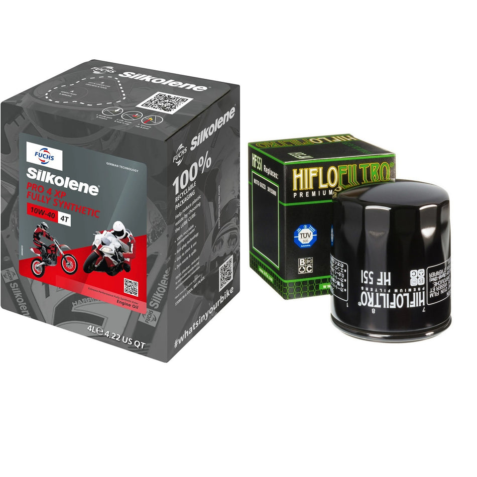 Silkolene Pro 4 10w40 4L Oil & HF551 Oil Filter Kit
