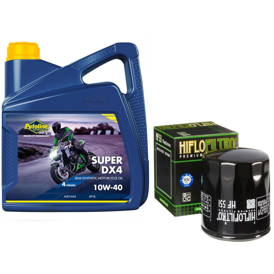 Putoline DX4 10w40 4L Oil & HF551 Oil Filter Kit