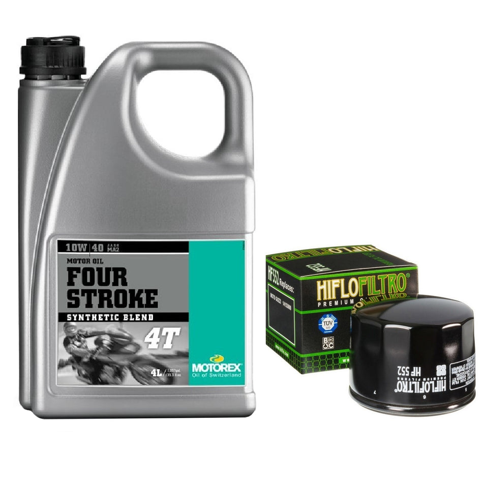 Motorex Four Stroke 10w40 4L Oil & HF552 Oil Filter Kit