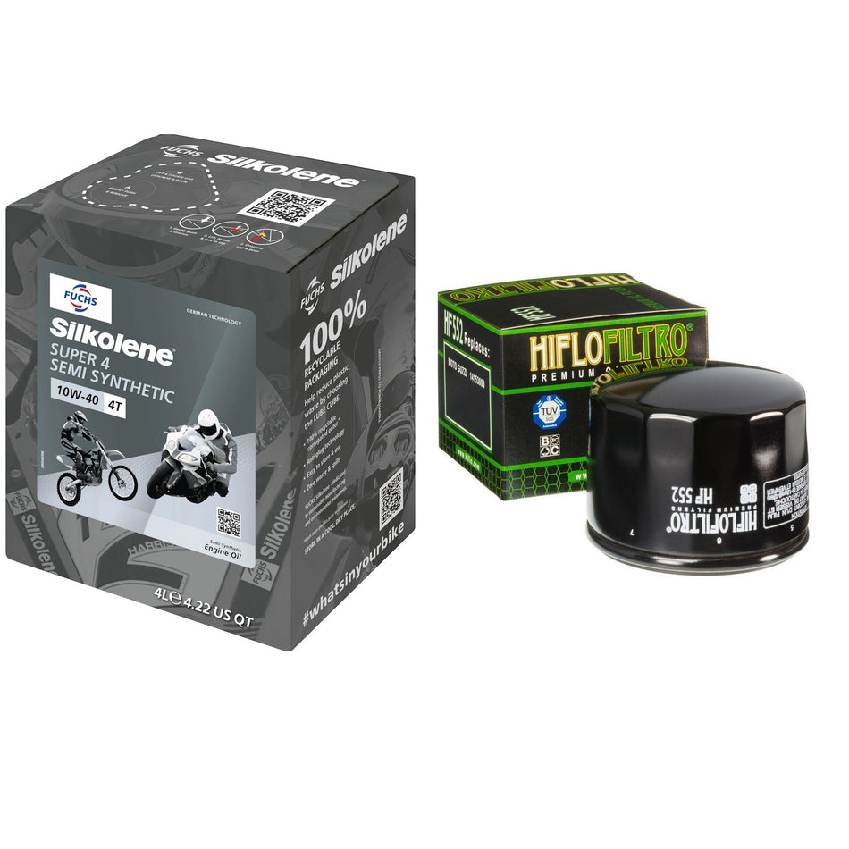 Silkolene Super4 10w40 4L Oil & HF552 Oil Filter Kit