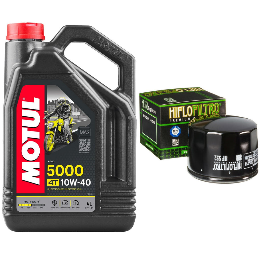 Motul 5000 10w40 4L Oil & HF552 Oil Filter Kit