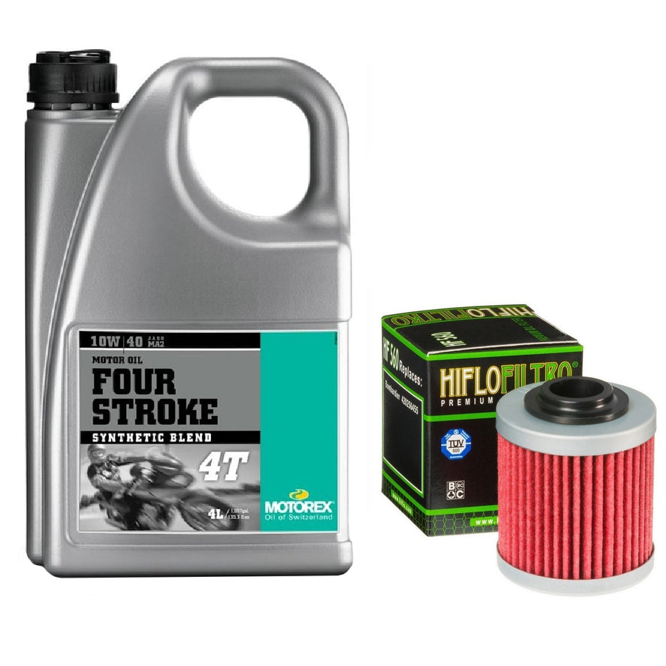 Motorex Four Stroke 10w40 4L Oil & HF560 Oil Filter Kit