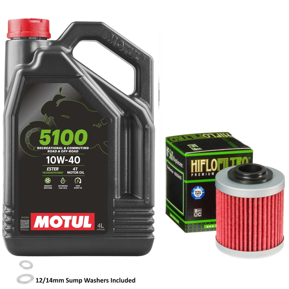 Motul 5100 10w40 4L Oil & HF560 Oil Filter Kit