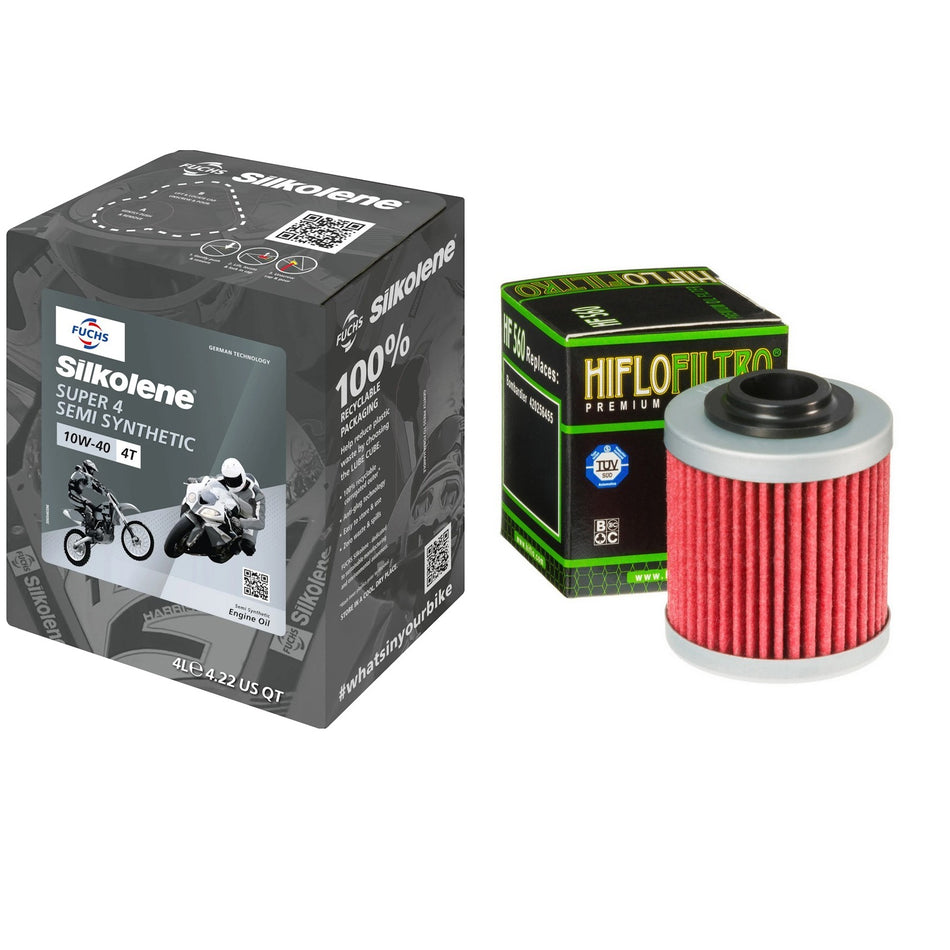 Silkolene Super4 10w40 4L Oil & HF560 Oil Filter Kit